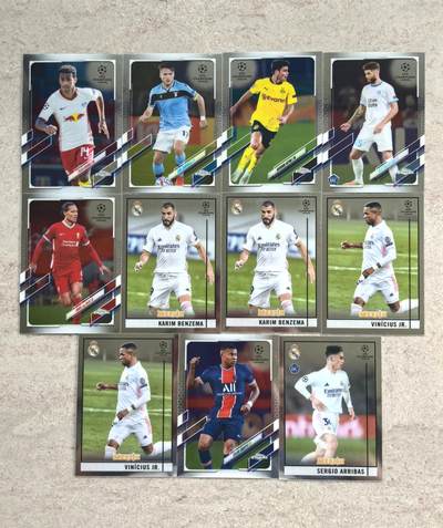【博洋堂】卡牌拍卖专场第002期 - 2021 Topps Chrome 欧冠系列 本泽马 姆巴佩 维尼修斯等11张一组