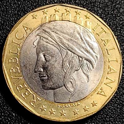 泉币菌-第69场-精品欢乐场-第2场 / 福利放送，感谢大家一直以来的支持。68-72场中，凡拍中15单及以上者，非偏远地区购买者，其所购所有商品满30包邮。       （特别说明：偏远地区包邮条件除满足购满15单及以上外，内蒙古、青海、西藏、宁夏需要满48包邮，新疆、西藏需要满68包邮。） 少见品种 意大利1997年1000里拉双色币  统一后的德国地图  27mm 