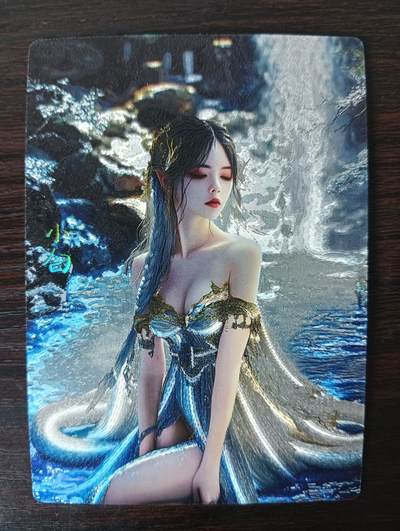 花开卡拍第33期（8月3号周日截拍，品控勿拍!!!拍品不寄存，运费5元，自制卡难免瑕疵，可能存在轻微撞角爆边等出厂瑕疵，品控介意勿拍！） - 奇点卡牌 诛仙 小白 粗闪1张