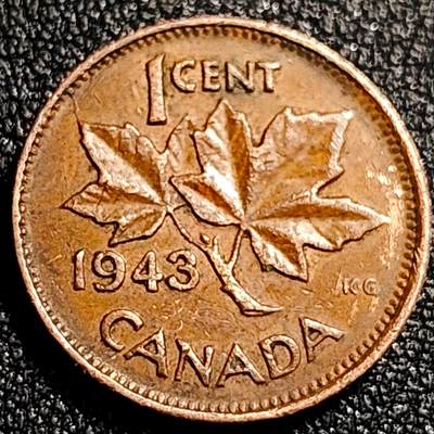 泉币菌-第68场-精品欢乐场-第1场 / 福利放送，感谢大家一直以来的支持。68-72场中，凡拍中15单及以上者，非偏远地区购买者，其所购所有商品满30包邮。       （特别说明：偏远地区包邮条件除满足购满15单及以上外，内蒙古、青海、西藏、宁夏需要满48包邮，新疆、西藏需要满68包邮。） 极美 英属加拿大 1943年 二战期间 1分铜币 乔治六世 