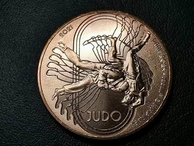 精美卫国战争胜利系列纪念钞币以及世界各国钱币专场 -  M41精美法国巴黎奥运会1/4欧元纪念币摔跤运动