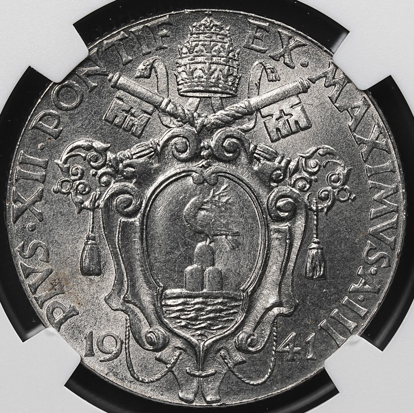 修遠堂世界钱币第七十九期 NGC MS64 1941年梵蒂冈1里拉
