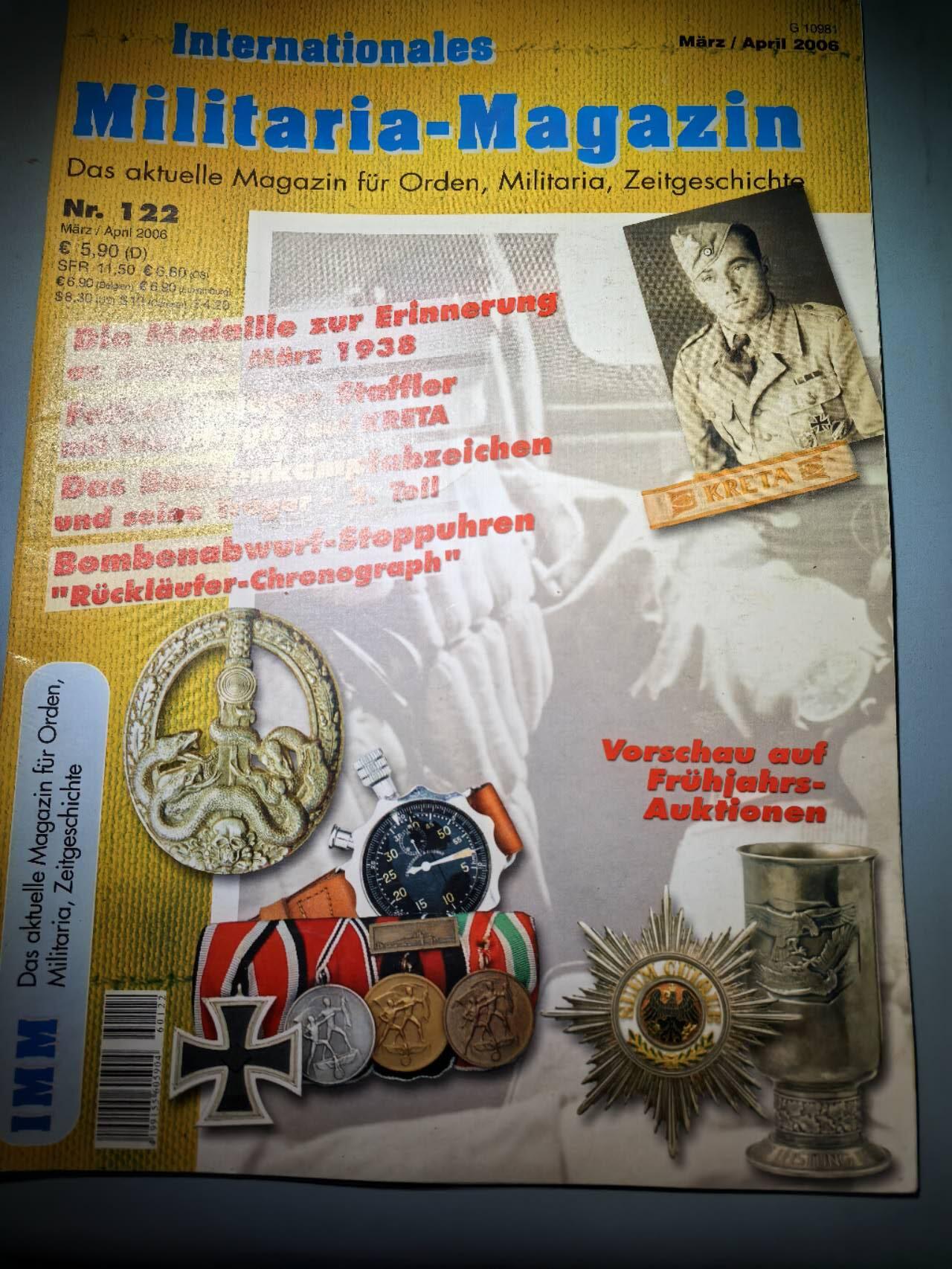 盛世勋华——号角文化勋章邮票专场拍卖第273期 德国出版 Militaria-Magazin杂志 2006年三四月刊总第122期 50页