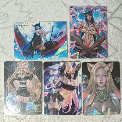 花开卡拍第33期（8月3号周日截拍，品控勿拍!!!拍品不寄存，运费5元，自制卡难免瑕疵，可能存在轻微撞角爆边等出厂瑕疵，品控介意勿拍！） - 燎原卡牌 ACG-阿狸5张打包 纱布闪、彩闪