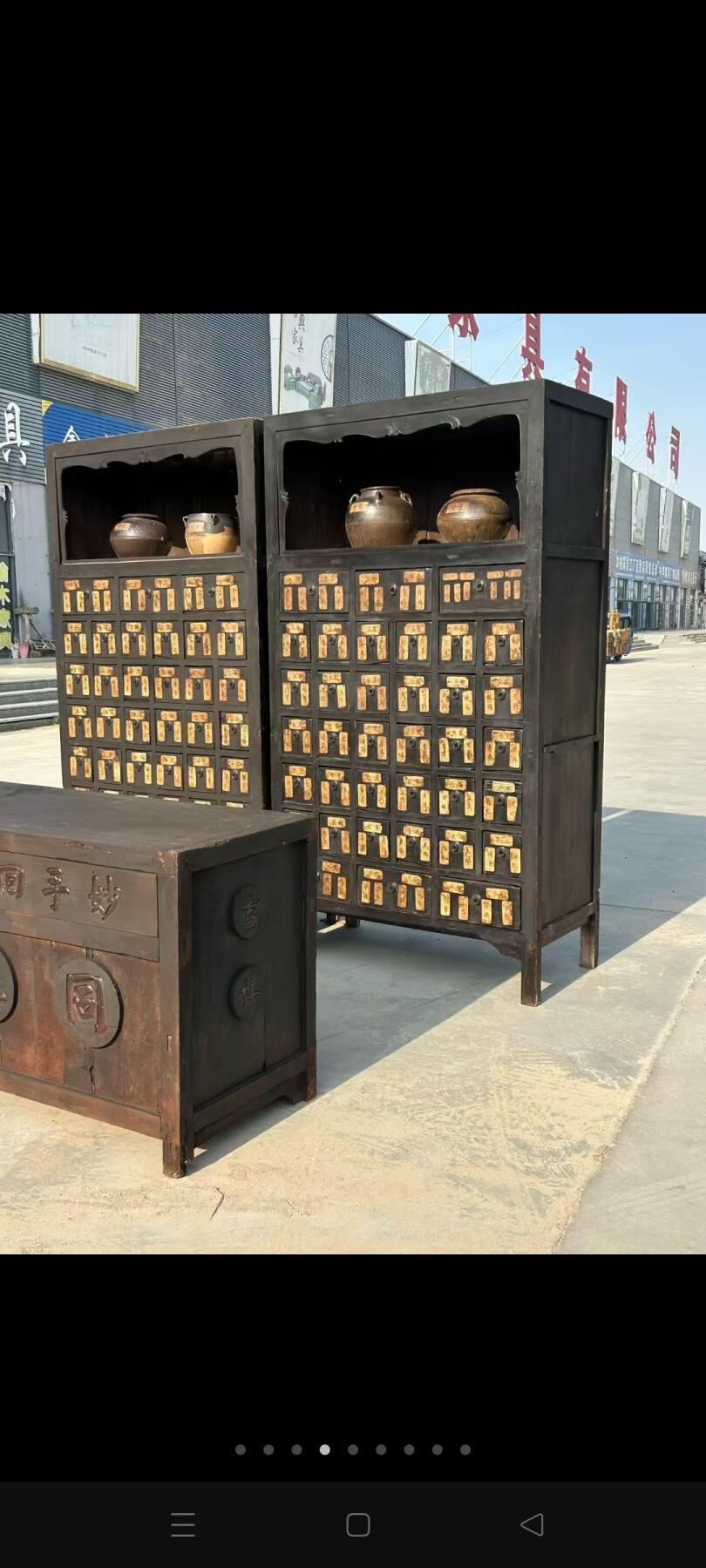 同仁药铺中医药柜，柜台，药缸，药罐一套，尺寸如图，保存完正，中医文化，收藏摆放，博物馆使用超值