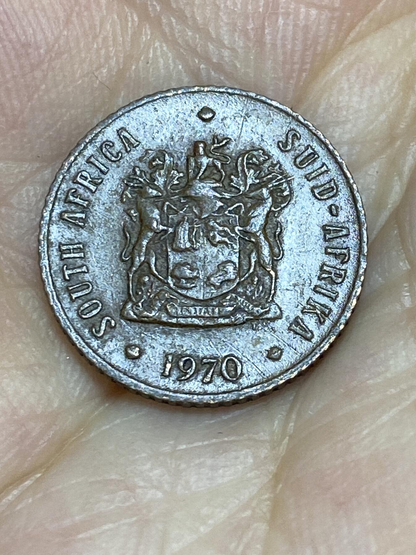 2025年第七十五场(总第一百零一场）外国好品散币(免佣金) 少见–南非🇿🇦1970年1/2分(独立后第七套最小面值，首发年)