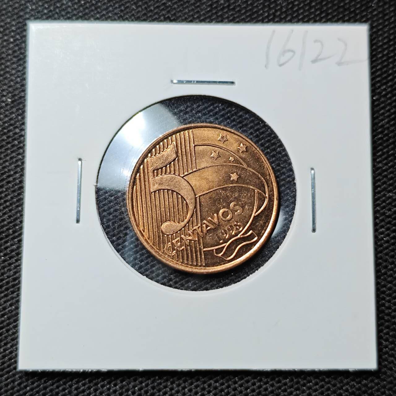 KK钱币收藏小铺 第316期 2月预留时间 周末发货 1998巴西5分 好品