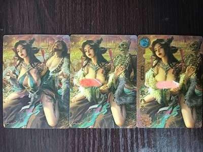 花开卡拍第33期（8月3号周日截拍，品控勿拍!!!拍品不寄存，运费5元，自制卡难免瑕疵，可能存在轻微撞角爆边等出厂瑕疵，品控介意勿拍！） - 卡玩帕克 神州百花谱 芈八子，粗闪，一套共3张