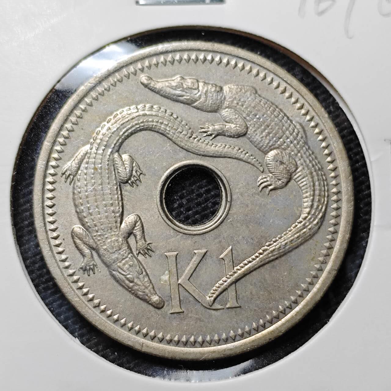 KK钱币收藏小铺 第316期 2月预留时间 周末发货  巴布内亚新几内亚1K 鳄鱼