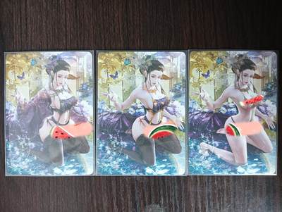 花开卡拍第33期（8月3号周日截拍，品控勿拍!!!拍品不寄存，运费5元，自制卡难免瑕疵，可能存在轻微撞角爆边等出厂瑕疵，品控介意勿拍！） - 燎原卡牌 焱卡文化 燎原三国特卡甄宓，彩闪，一套3张