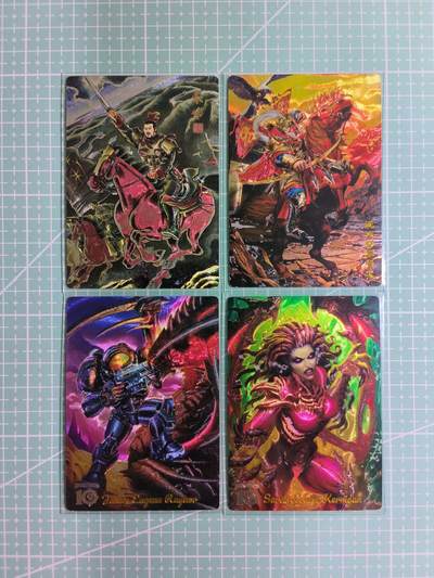 C先生卡牌 第8期 豪杰传亲签 西游姬亲签 卡德曼亲签 人间传亲签（品控显微镜勿拍！默认微瑕。持续收拍品中。。欢迎送拍） - 【粗闪】奇点卡牌 七月盲包  名将+炉石传说 4张