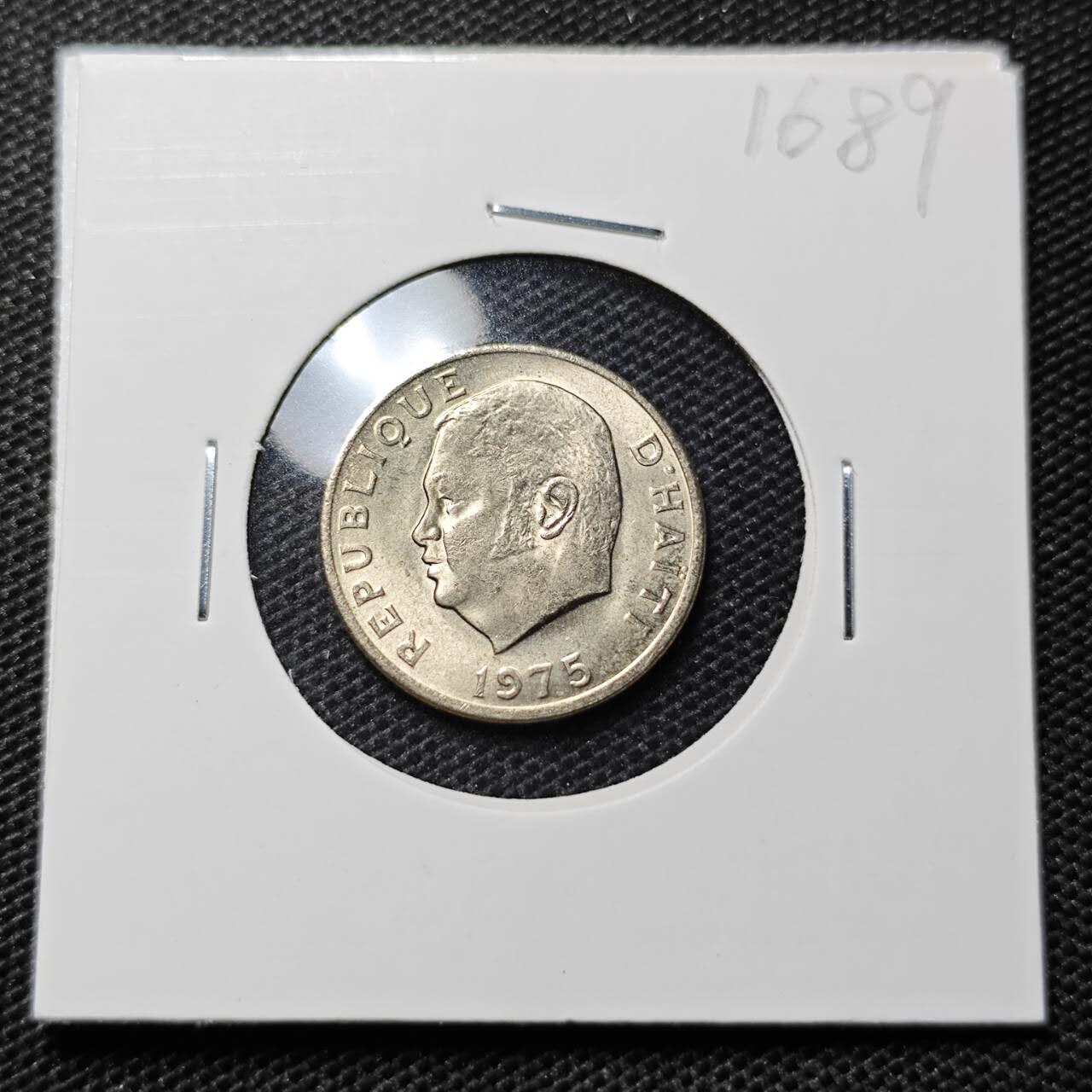 KK钱币收藏小铺 第316期 2月预留时间 周末发货  1975海地5分好品