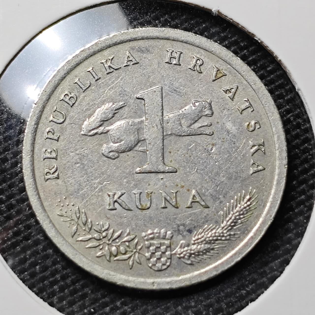KK钱币收藏小铺 第316期 2月预留时间 周末发货 1993克罗地亚1库纳