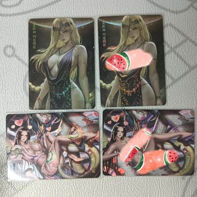 花开卡拍第33期（8月3号周日截拍，品控勿拍!!!拍品不寄存，运费5元，自制卡难免瑕疵，可能存在轻微撞角爆边等出厂瑕疵，品控介意勿拍！） - 冰狗卡牌 女帝二渐变+女武神二渐变 第二张都是艺术版 三张是折光彩闪一张是纱布闪 