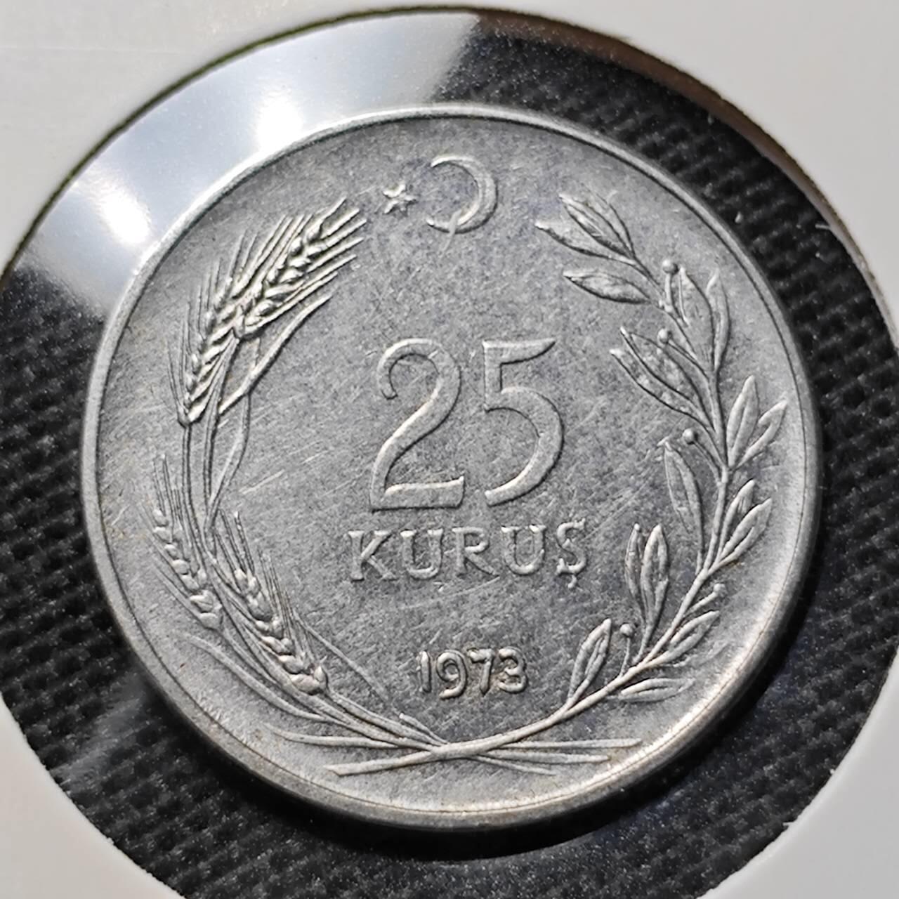 KK钱币收藏小铺 第316期 2月预留时间 周末发货 1973土耳其25库鲁
