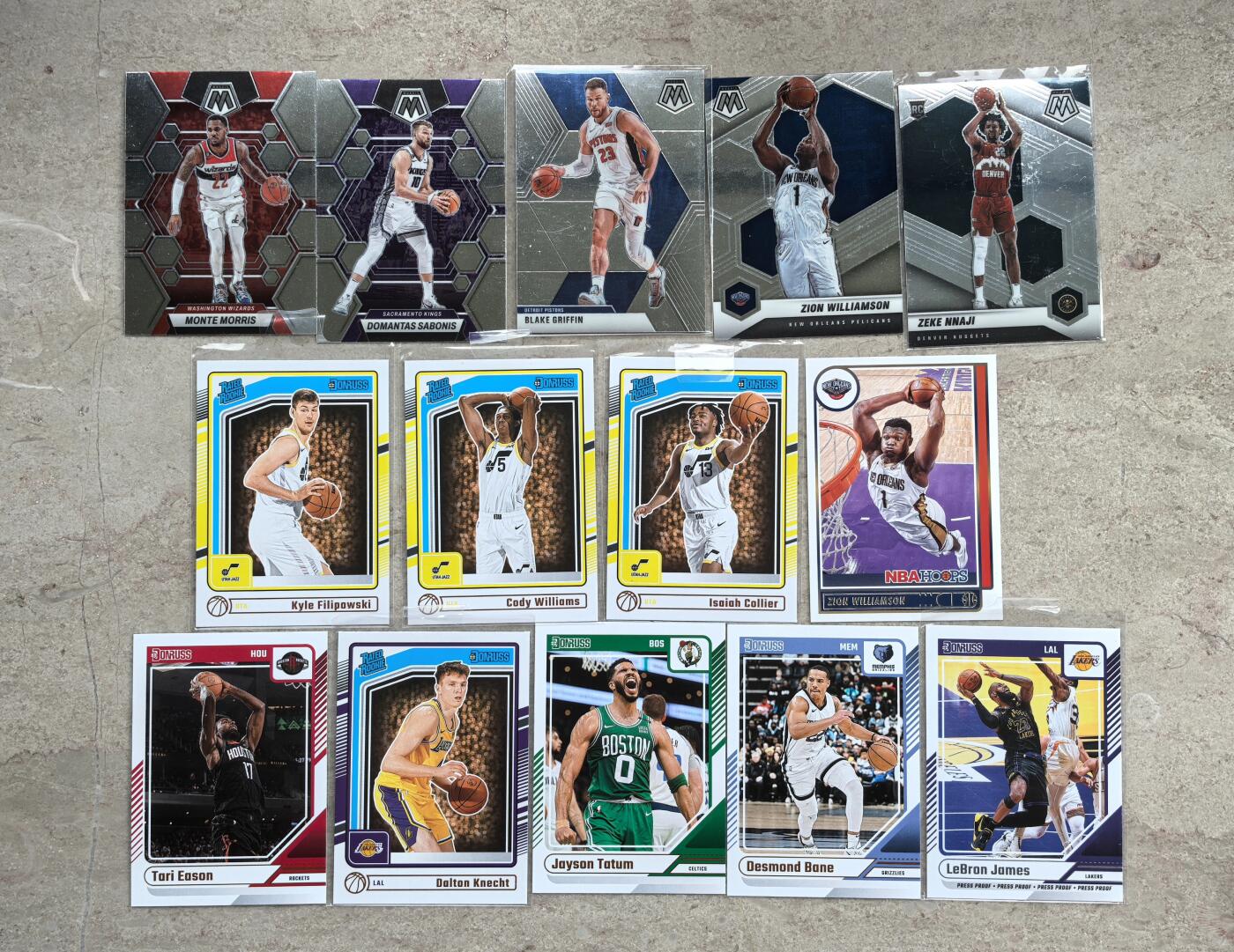 【博洋堂】卡牌拍卖专场第002期 Panini NBA 马赛克系列 杜蕾斯系列 锡安 勒布朗詹姆斯 格里芬等14张一组