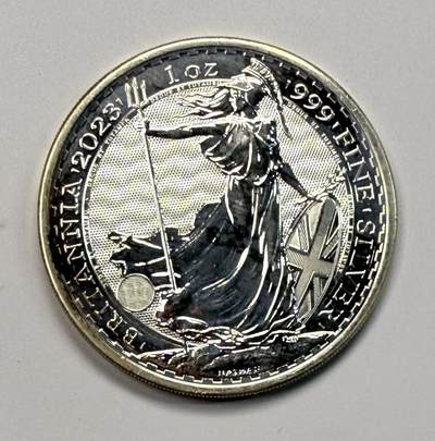 S&S Numismatic世界钱币-拍卖 第112期  - 英国2023年 不列颠女神-查尔斯头像 2英镑1盎司999投资银币  品相如图