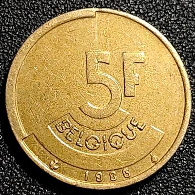 泉币菌-第68场-精品欢乐场-第1场 / 福利放送，感谢大家一直以来的支持。68-72场中，凡拍中15单及以上者，非偏远地区购买者，其所购所有商品满30包邮。       （特别说明：偏远地区包邮条件除满足购满15单及以上外，内蒙古、青海、西藏、宁夏需要满48包邮，新疆、西藏需要满68包邮。） 1986年 比利时早期5法郎铜币 分裂的人格 