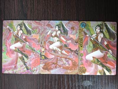 花开卡拍第33期（8月3号周日截拍，品控勿拍!!!拍品不寄存，运费5元，自制卡难免瑕疵，可能存在轻微撞角爆边等出厂瑕疵，品控介意勿拍！） - 1、卡玩帕克 神州百花谱 梁红玉，粗闪，一套共3张