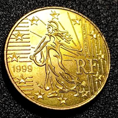 泉币菌-第69场-精品欢乐场-第2场 / 福利放送，感谢大家一直以来的支持。68-72场中，凡拍中15单及以上者，非偏远地区购买者，其所购所有商品满30包邮。       （特别说明：偏远地区包邮条件除满足购满15单及以上外，内蒙古、青海、西藏、宁夏需要满48包邮，新疆、西藏需要满68包邮。） - 原铜光极美 欧元 法国1999年10欧分铜币 玛丽安娜 欧盟地图 19.75MM 
