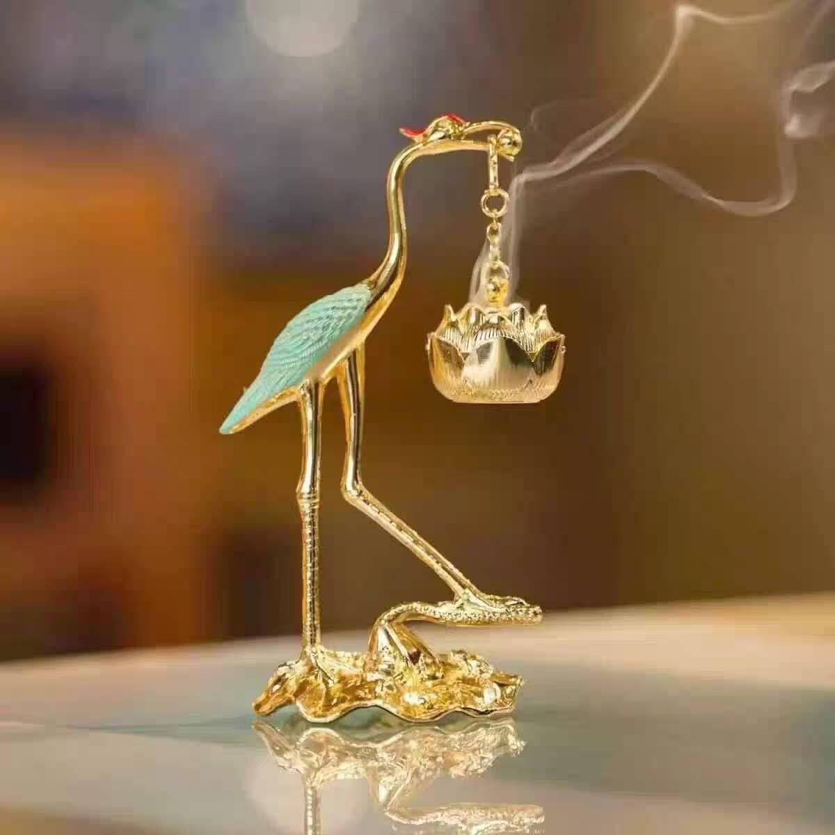 杂件，处理 仙鹤香炉