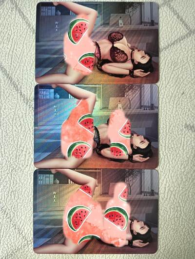花开卡拍第33期（8月3号周日截拍，品控勿拍!!!拍品不寄存，运费5元，自制卡难免瑕疵，可能存在轻微撞角爆边等出厂瑕疵，品控介意勿拍！） - 嘎嘎鸭 柳美兰艺术卡  3渐变 （一）彩闪