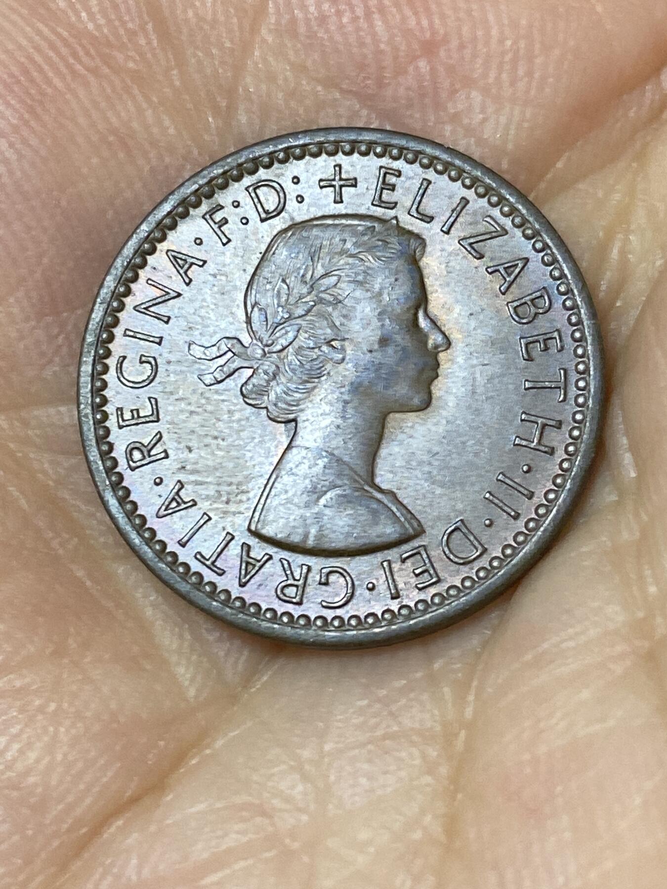 2025年第七十五场(总第一百零一场）外国好品散币(免佣金) 英国🇬🇧1955年1法新(伊丽莎白二世青年桂冠，第二版仅发行3年)