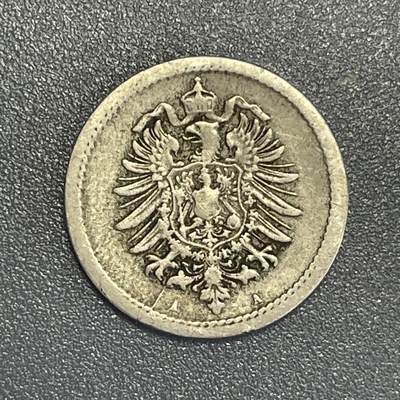 回流0801 - 德国第二帝国1875年5芬尼A版镍币 双头鹰图案