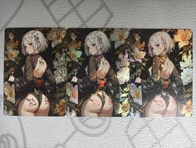 花开卡拍第33期（8月3号周日截拍，品控勿拍!!!拍品不寄存，运费5元，自制卡难免瑕疵，可能存在轻微撞角爆边等出厂瑕疵，品控介意勿拍！） - 鸡腿满赠卡 和服少女  3工艺