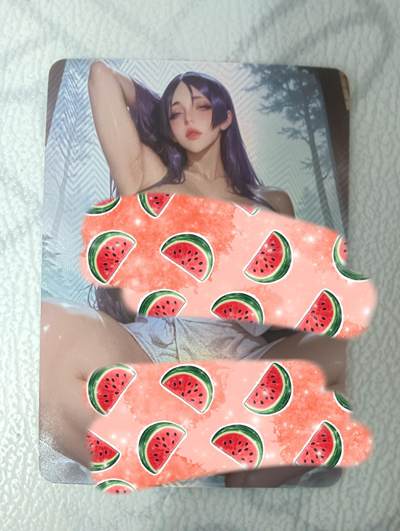 花开卡拍第33期（8月3号周日截拍，品控勿拍!!!拍品不寄存，运费5元，自制卡难免瑕疵，可能存在轻微撞角爆边等出厂瑕疵，品控介意勿拍！） - 艺术卡  原神雷电将军 彩闪清凉单卡