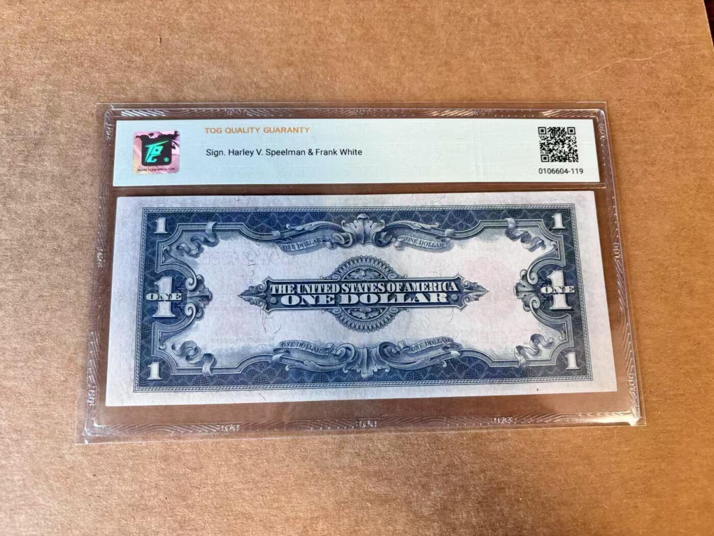 【Blue Auction】世界纸币精拍第705期——18级TOP拍卖/信誉/品质/专业/高效💫 美国 1923年1美金 华盛顿 TQG45 大票幅