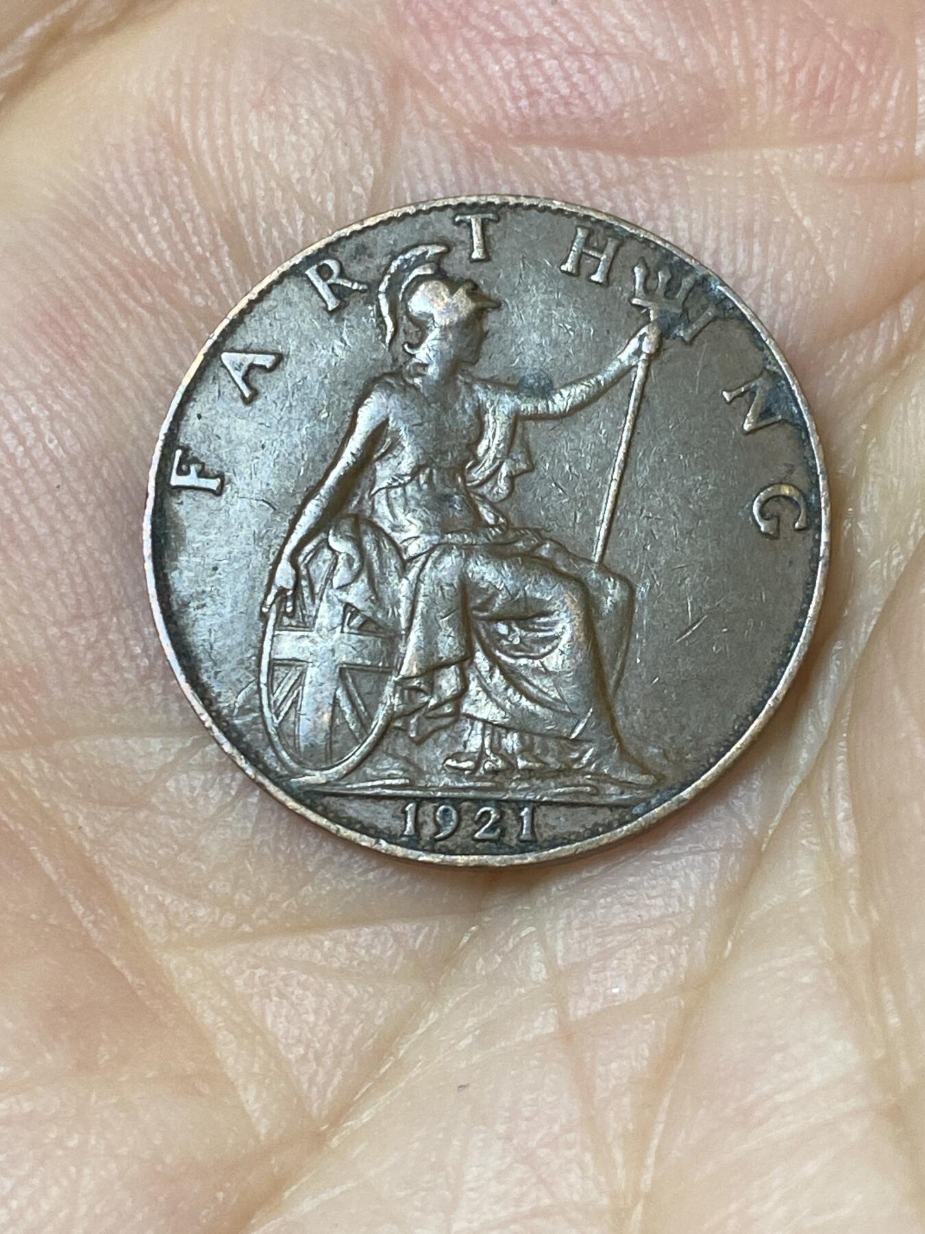 2025年第七十五场(总第一百零一场）外国好品散币(免佣金) 英国🇬🇧1921年1法新(乔治五世第二版)