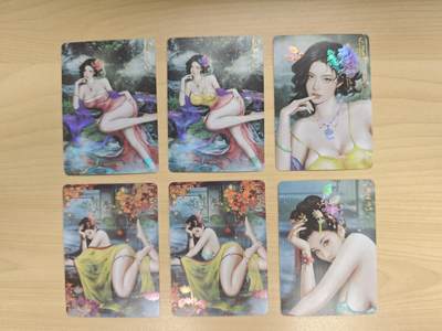 花开卡拍第33期（8月3号周日截拍，品控勿拍!!!拍品不寄存，运费5元，自制卡难免瑕疵，可能存在轻微撞角爆边等出厂瑕疵，品控介意勿拍！） - 卡将卡牌 欲女传安乐公主路惠男三渐变 彩闪 6张