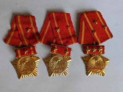 RimeNova韵星2025军品类夏季拍卖会-- RimeNova 2025 Summer Militaria Sale - 越南人民共和国（北越）一二三级抗战奖章带略一套