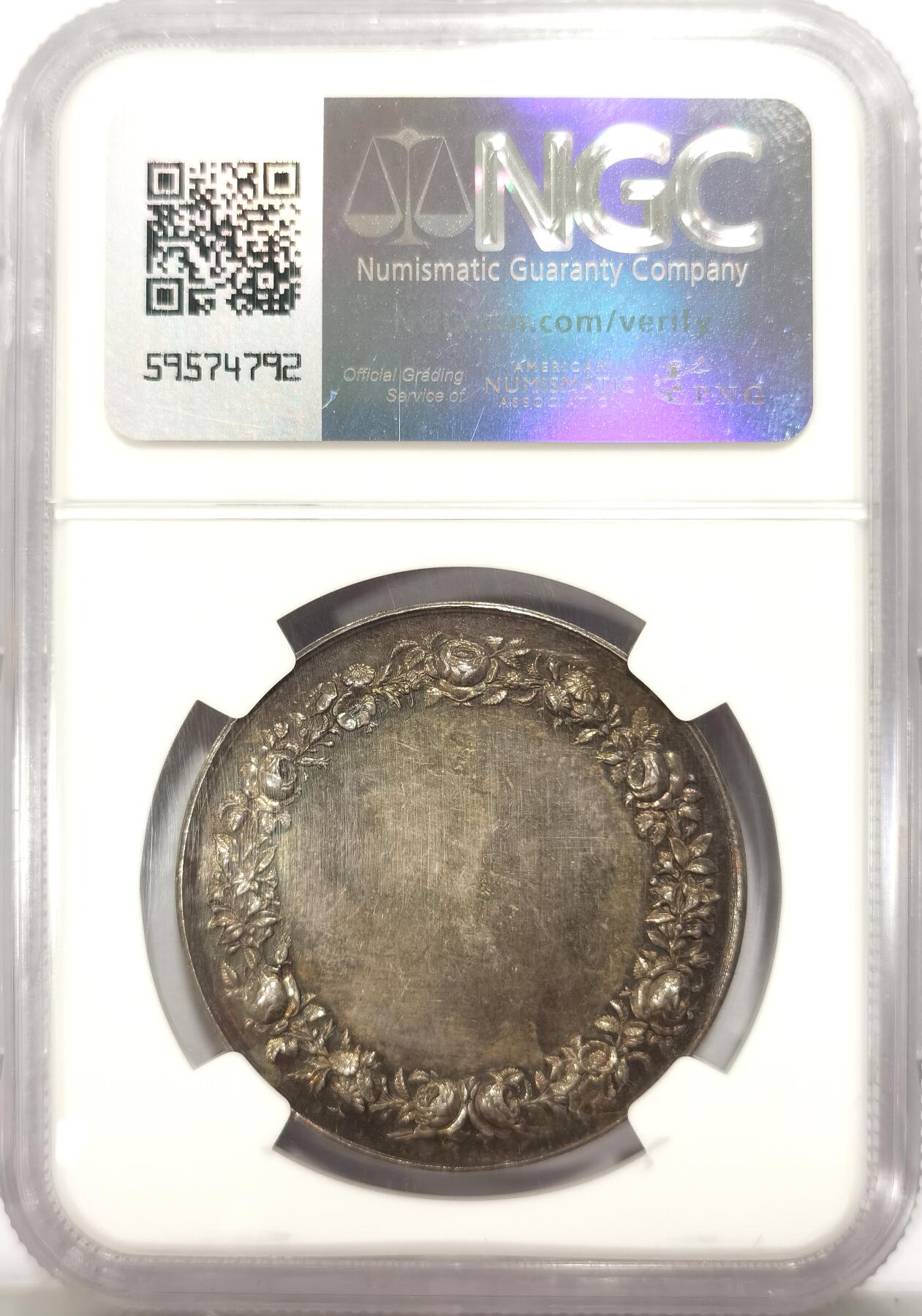 博洋堂世界钱币拍卖第134期（全场包邮） NGC MS61 法国结婚纪念大银章蜜蜂边铭早期，37mm大银章！