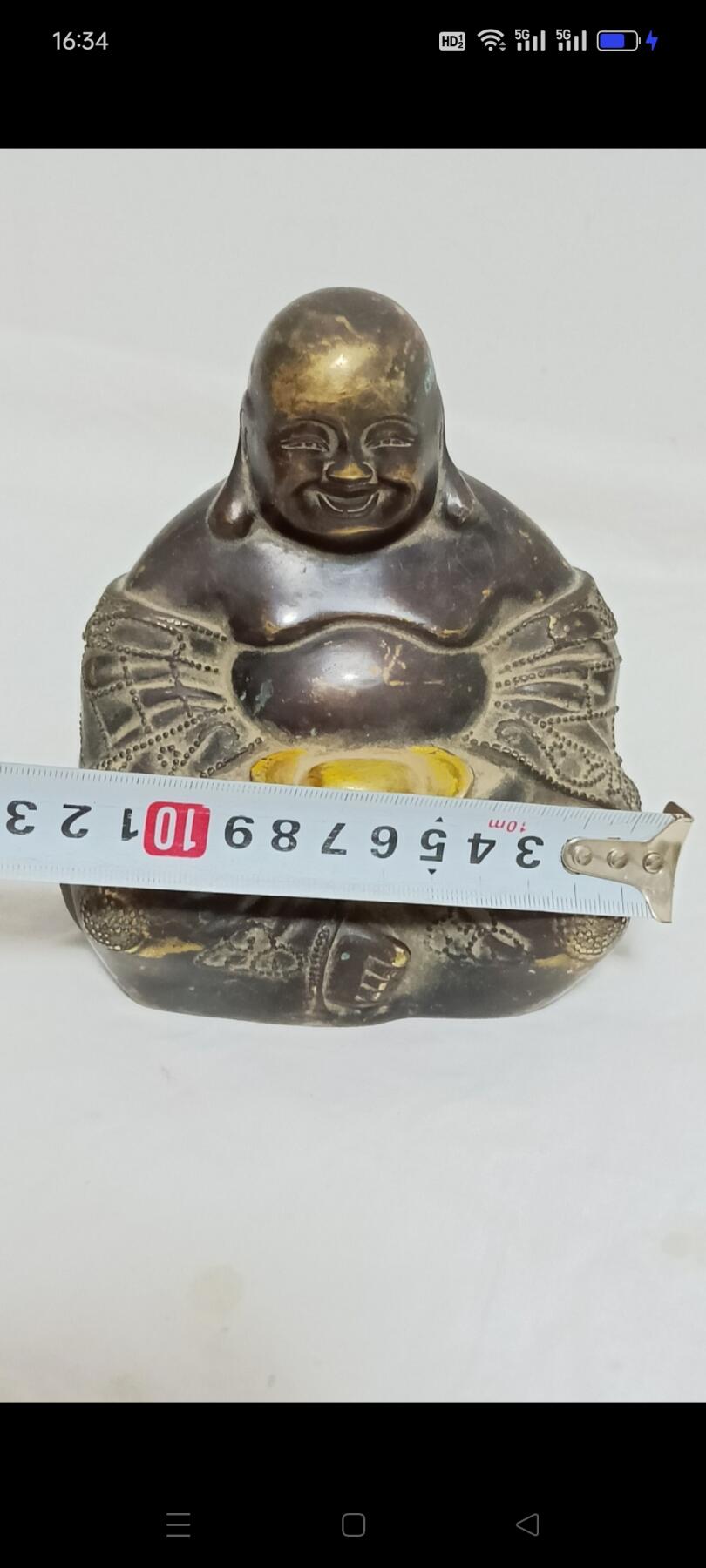 清代弥勒佛圣像，手持金元宝，寓意好，可收藏，可供奉 镇宅 辟邪 保平安，保存完整，包老！