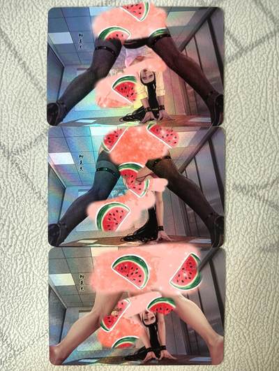 花开卡拍第33期（8月3号周日截拍，品控勿拍!!!拍品不寄存，运费5元，自制卡难免瑕疵，可能存在轻微撞角爆边等出厂瑕疵，品控介意勿拍！） - 嘎嘎鸭 柳美兰艺术卡  3渐变（二）彩闪