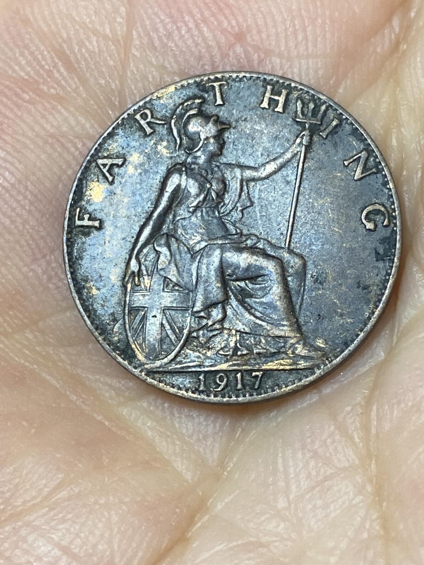 2025年第七十五场(总第一百零一场）外国好品散币(免佣金) 英国🇬🇧1917年1法新(乔治五世第一版)