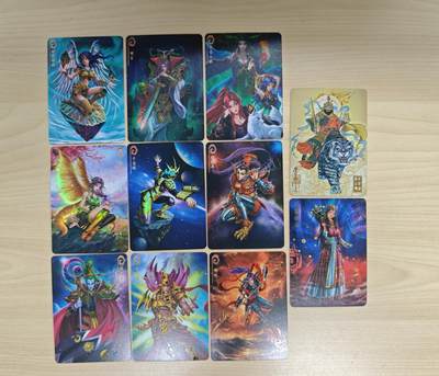 花开卡拍第33期（8月3号周日截拍，品控勿拍!!!拍品不寄存，运费5元，自制卡难免瑕疵，可能存在轻微撞角爆边等出厂瑕疵，品控介意勿拍！） - 茉莉卡牌 封神100重绘第1弹 彩闪烫金 11张