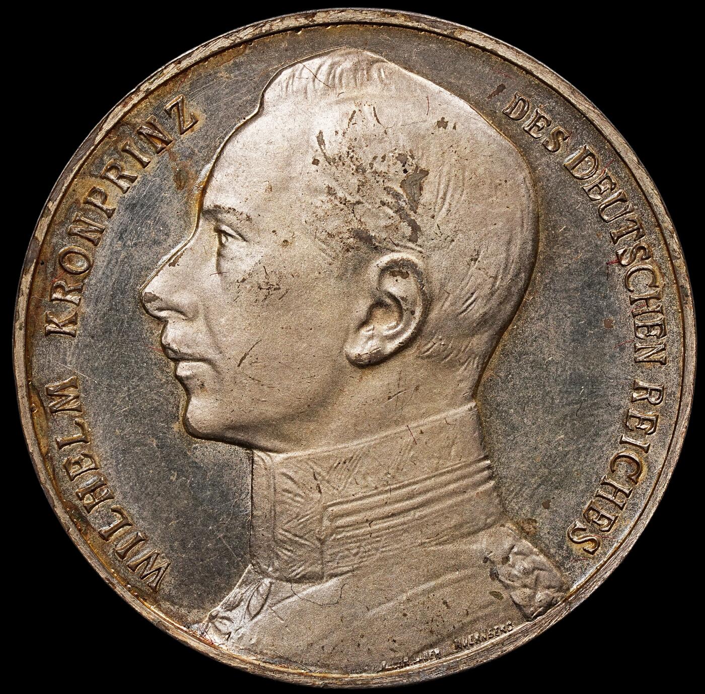 修遠堂世界钱币第七十九期 1914年一战总动员银章 威廉二世头像 33.43mm，18.30g