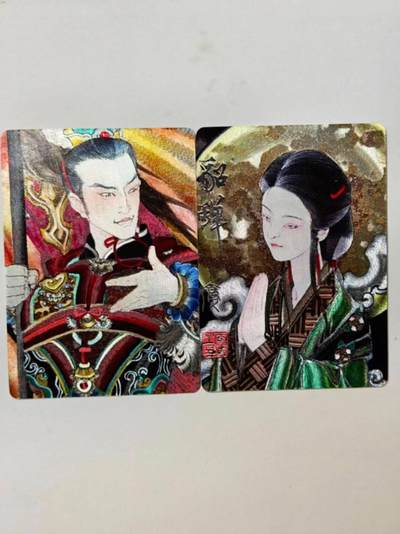 龙虎卡牌第四十九场 （无佣金，满120包邮，欢迎送拍，摩点开车） - 粗闪2张 启读 广绘三国 李广-吕布&貂蝉