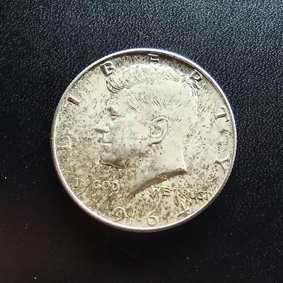邮泉阁限时拍卖第二十场 各国硬币专场（请付一次邮费） - 美国1964年½美元0.900银币12.5克