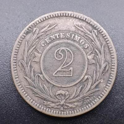 【淘币小摊】限时拍第七百拍  老铜币场 满百包邮可预留两周  周一统一发货  - 乌拉圭1869年2分铜币