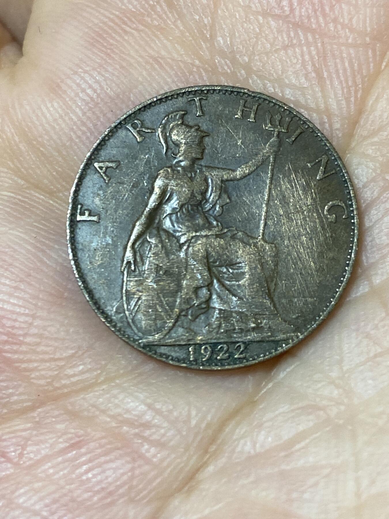2025年第七十五场(总第一百零一场）外国好品散币(免佣金) 英国🇬🇧1922年1法新(乔治五世第二版)