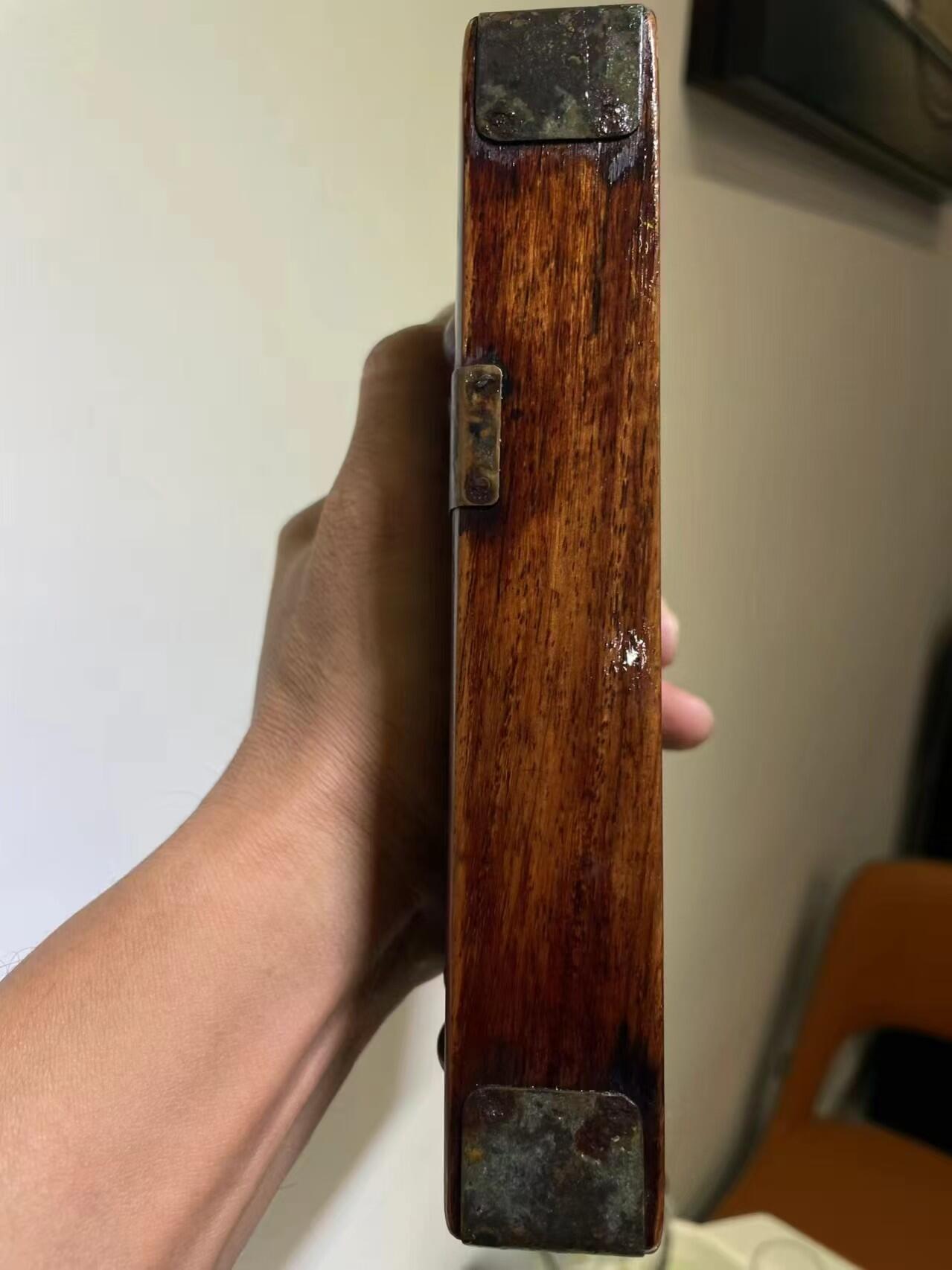 海南黄花梨13档算盘，铜包角铝标签，原装全品保真。