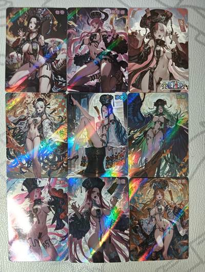 花开卡拍第33期（8月3号周日截拍，品控勿拍!!!拍品不寄存，运费5元，自制卡难免瑕疵，可能存在轻微撞角爆边等出厂瑕疵，品控介意勿拍！） - 卡乐，海贼僵尸娘九张，超级薄卡，卡圈之最，介意勿拍