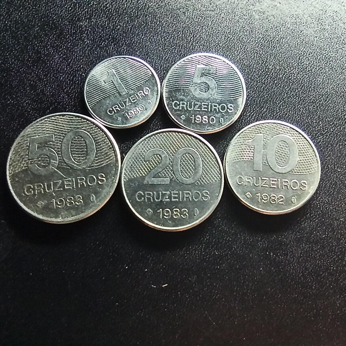 邮泉阁限时拍卖第二十场 各国硬币专场（请付一次邮费） 巴西1980年代5枚