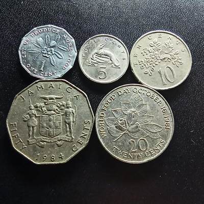 邮泉阁限时拍卖第二十场 各国硬币专场（请付一次邮费） - 牙买加5枚