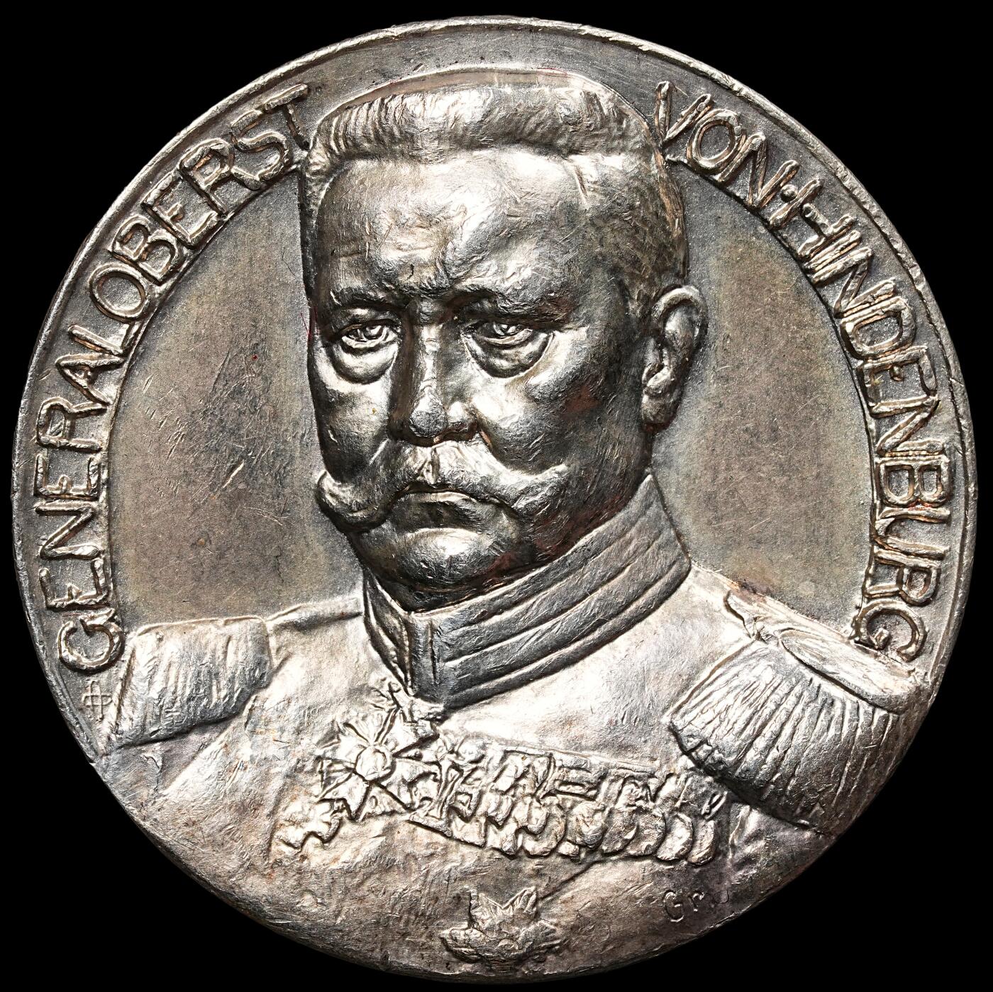 修遠堂世界钱币第七十九期 1914年坦能堡大捷银章 兴登堡头像 33.18mm，18.06g
