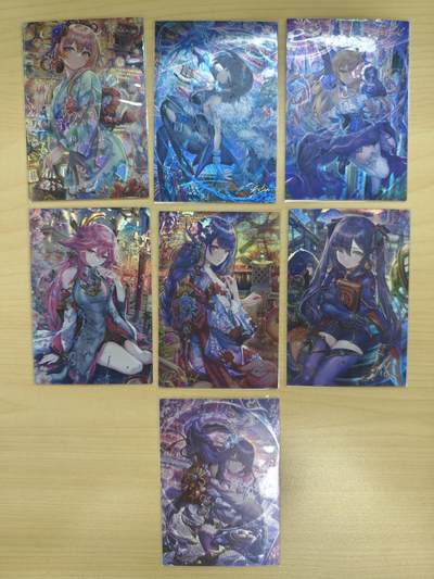 花开卡拍第33期（8月3号周日截拍，品控勿拍!!!拍品不寄存，运费5元，自制卡难免瑕疵，可能存在轻微撞角爆边等出厂瑕疵，品控介意勿拍！） - 藏无缺卡牌 原神t画师 镭光 7张